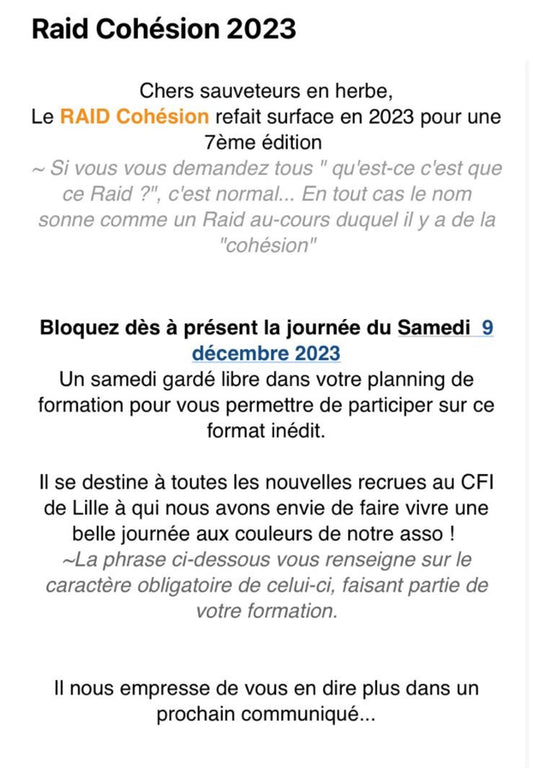Raid cohésion 2023